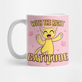 Cartoon Cat - With the Right Catitude Mug